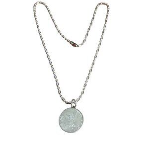 Ann Peden Necklace 2013 Nickel Pendant Silver Tone Ball Bead Chain 18" Unisex